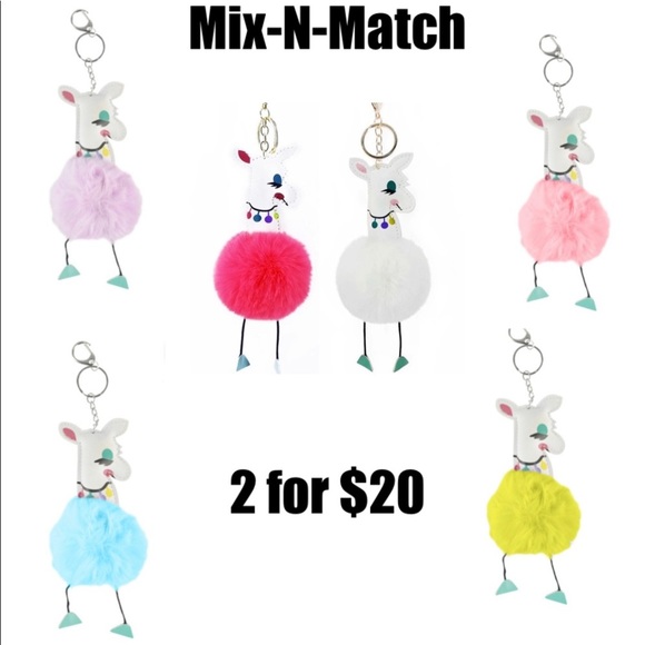 POM POM LLAMA KEYCHAIN NWT - Picture 2 of 3